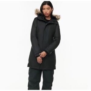 Tna Aritzia Summit Parka Black Goose Down Winter Coat Hooded Size XXS